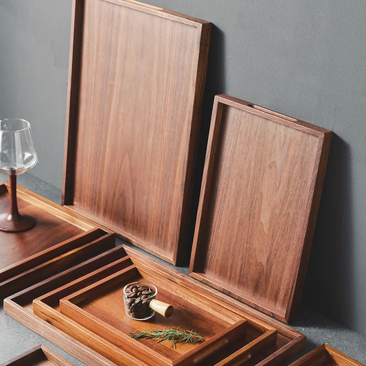 Barware And Barista Serving Drink Trays Real Wood In Luxury Modern Style