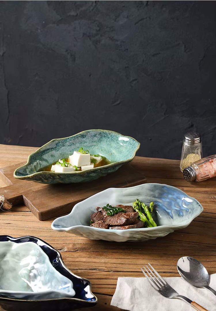 Gourmet Dishes Seashore Oyster Shaped Ceramic Serveware Coastal Beach House Kitchen And Dining Home Decor
