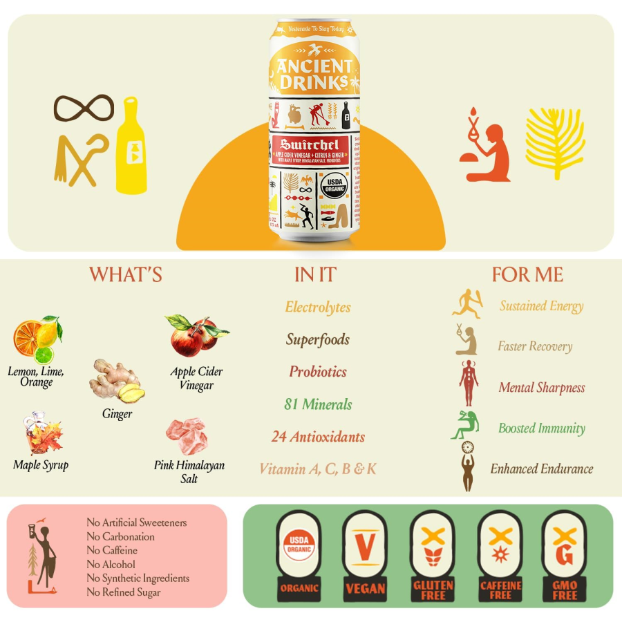 Ancient Drinks What's In Switchel Organic Drink With Electrolytes Probiotics Minerals Antioxidants And More For Energy Recovery And Health