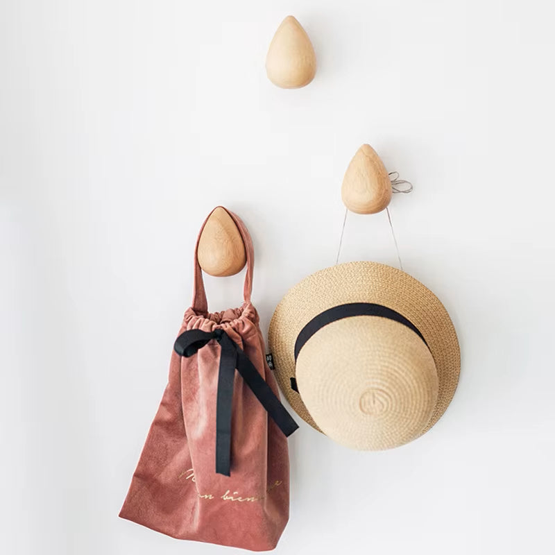 Bag And Hat Hooks In Raindrop Shapes