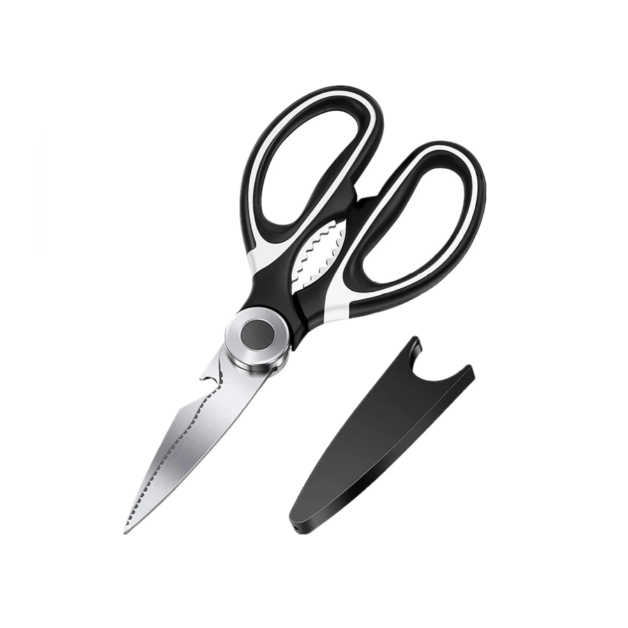 Black & White Stainless Steel Multipurpose Scissors With Sheath