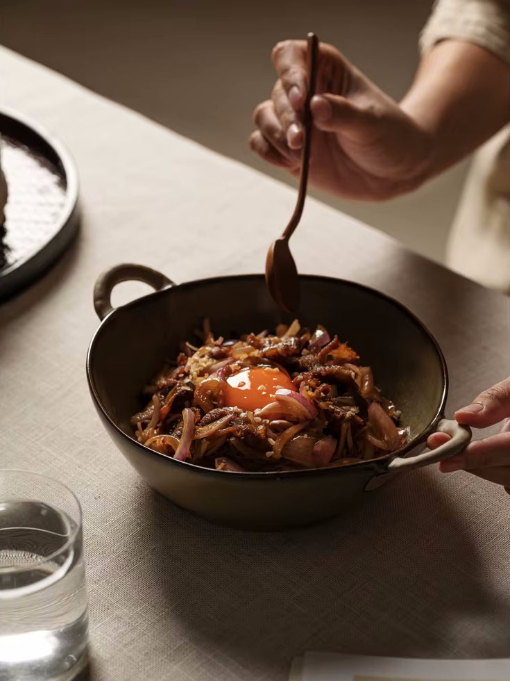 Enjoying Meal In Farmhouse Villa Bowl With Handles Italian Tuscan Style Pottery
