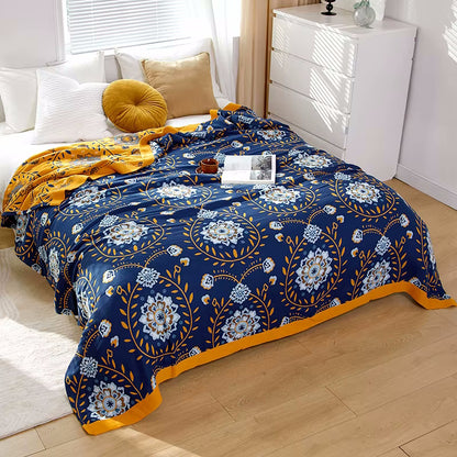 Floralia 1 Regal Floral Cotton Bedding Reversible Quilt Coverlet