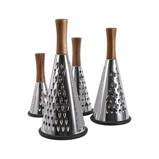 Luxury Chef Stainless Steel Cone Grater With Wood Handle