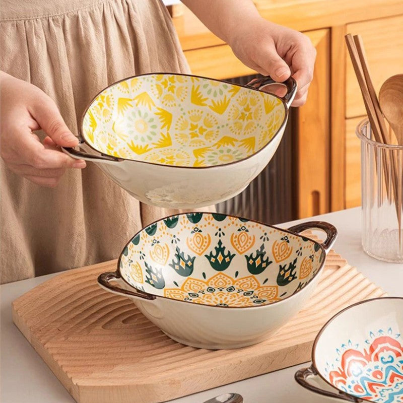 Setting The Table With Perfectly Imperfect Shape Ceramic Bowls With Handles Farmhouse Kitchen Boho Style