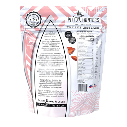 The Original Pili Hunters Nuts With Himalayan Salt Two Ingredients Pili Nut Nutrition Facts