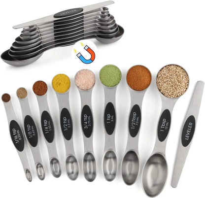 Everyday Stainless Steel Magnetic Double Headed Stackable Measuring Spoon Set