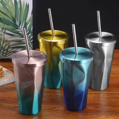 Stylish Tumbler Drink Cups Colorful Summer Style Stainless Steel Tumblers With Lids And Straws
