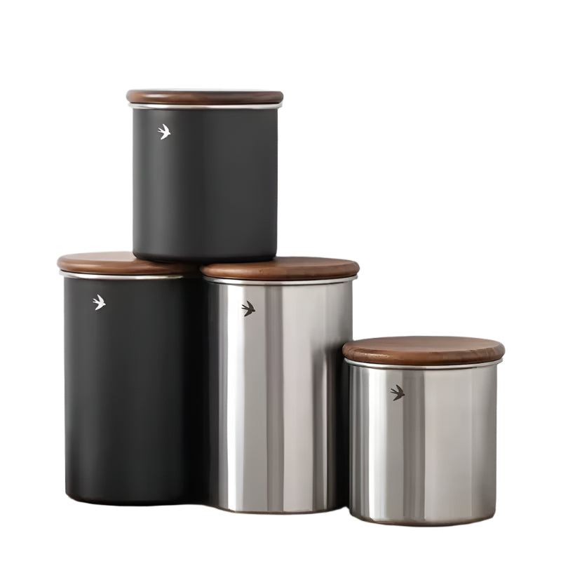 Swift Stainless Steel & Wood Sealable Food Storage Canisters