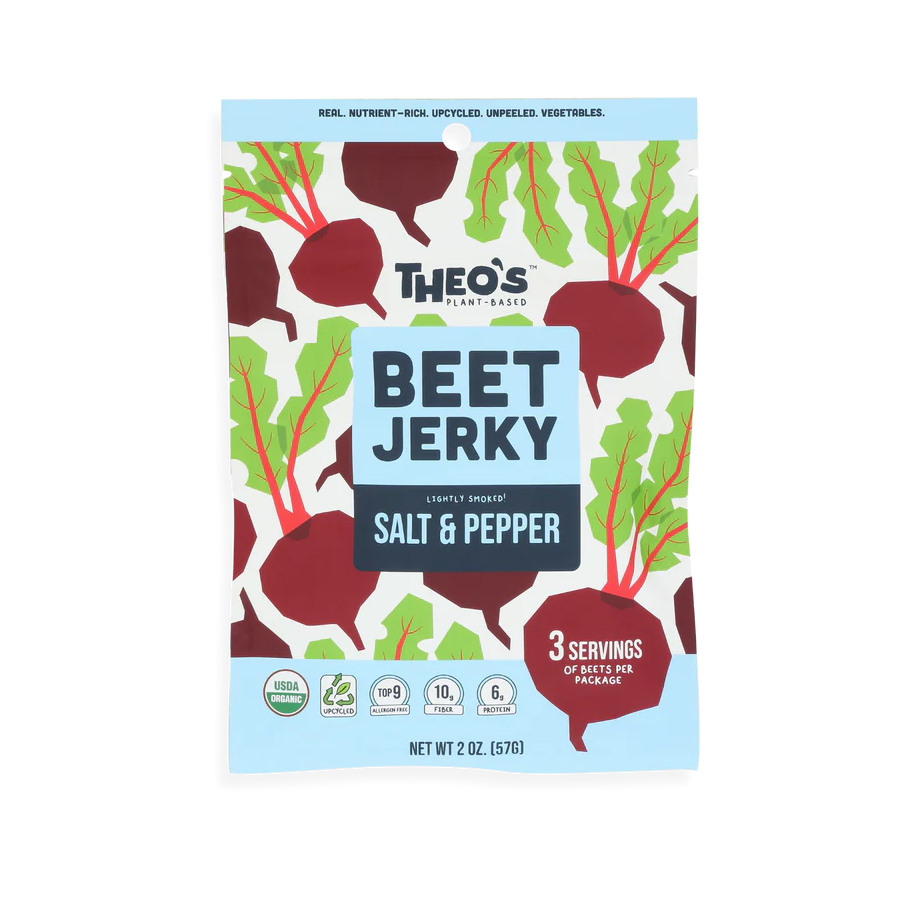 Theo's Plant Based Organic Beet Jerky Salt & Pepper 2oz