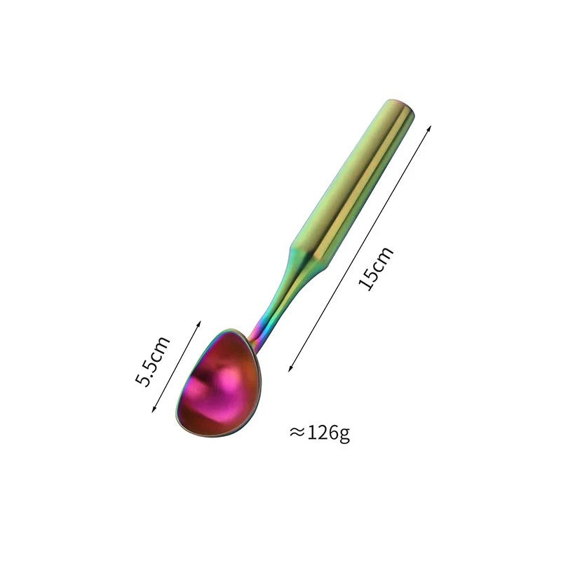 Stainless Steel Iridescent Ice Cream Scoop Size Measurements