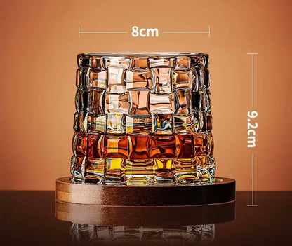 Woven Glass Yacht Club Style Whiskey Tumbler And Coaster