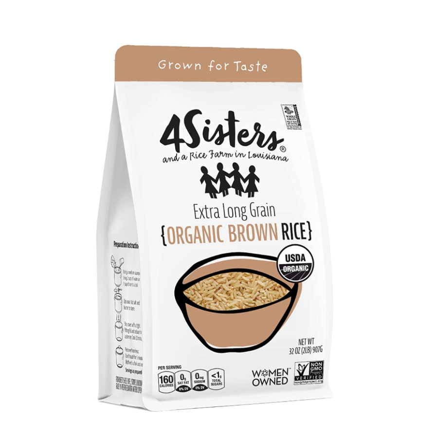 4 Sisters Extra Long Grain Organic Brown Rice 32oz