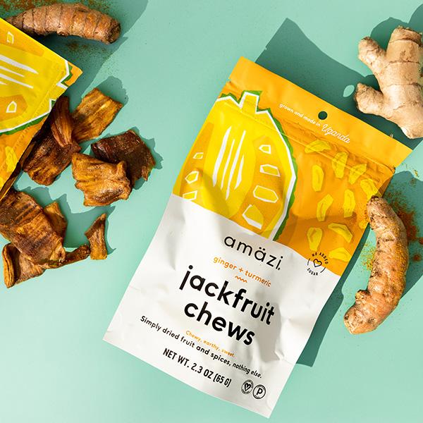 Ginger Turmeric Amazi Jackfruit Chews With Fresh Turmeric And Ginger