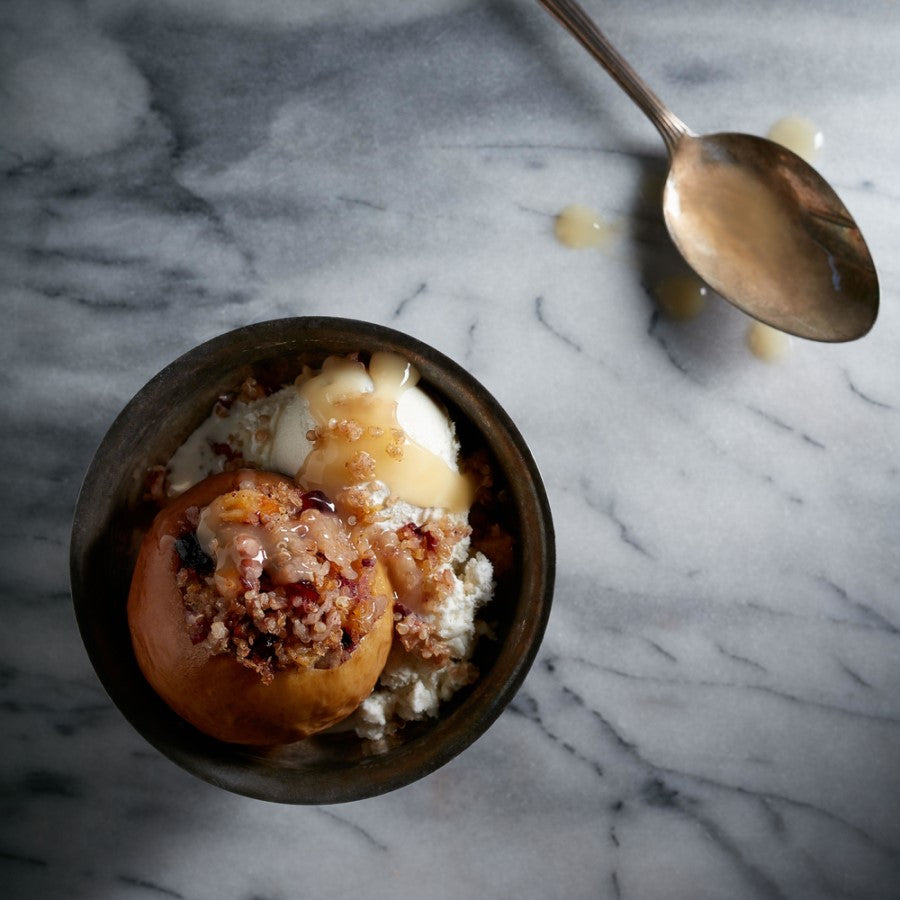 Healthy Dessert Baked Apples With Spiced Sprouted Quinoa From TruRoots Organic