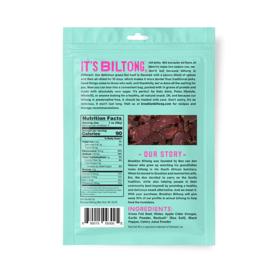 It's Biltong Not Jerky Grass Fed Beef Steakhouse Brooklyn Biltong Ingredients