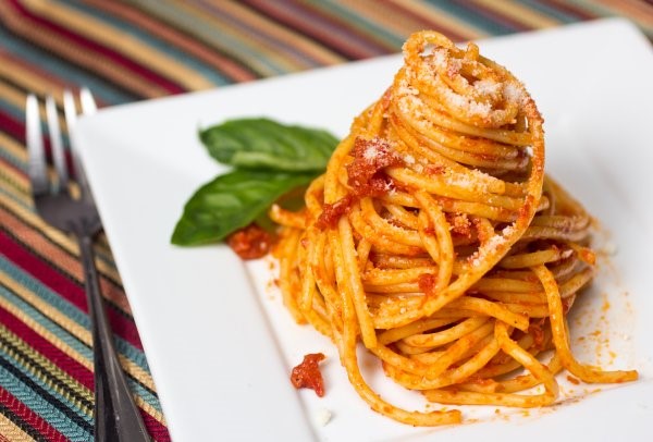 Butter Roasted Tomato Pasta Made With Organic Spaghetti Noodles From Alessi