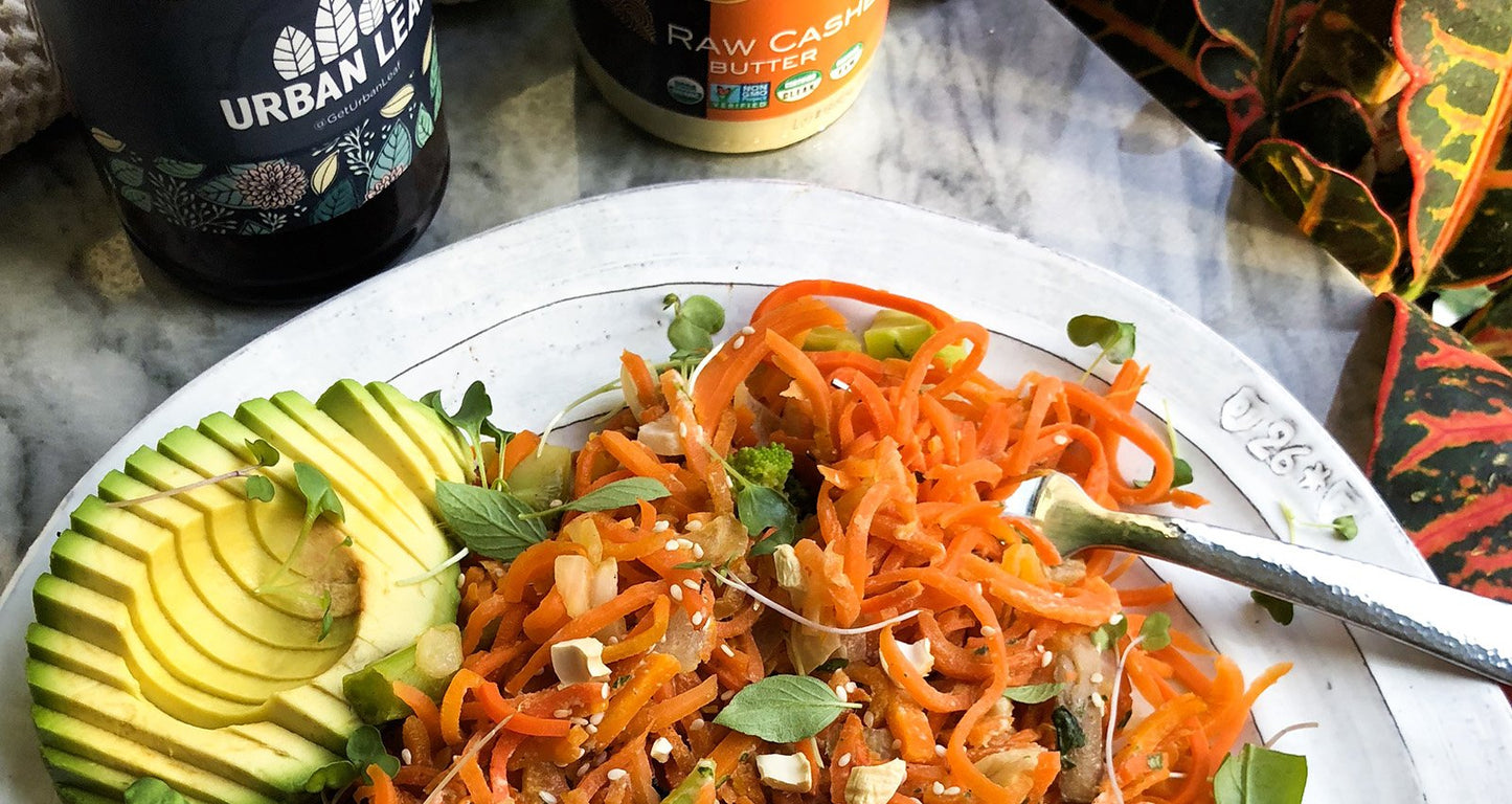 Artisana Organics Recipe Cashew Carrot Noodle Pad Thai Using Artisana Coconut Oil And Raw Cashew Butter