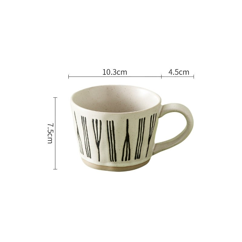 Twine Pattern Craft Style Ceramic Mug With Exposed Base