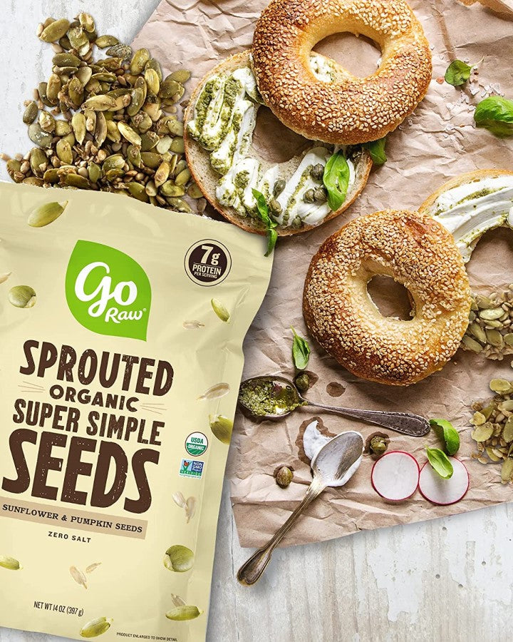 Bagels And Sprouted Seeds Go Raw Zero Salt Sunflower & Pumpkin Seeds