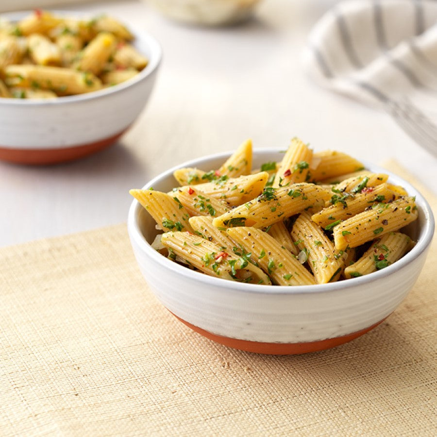 Green Lentil Penne Chimichurri Recipe Using Tolerant Organic Pasta