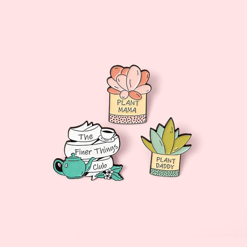 Plant Mama Plant Daddy The Finer Things Club Fashion Pins