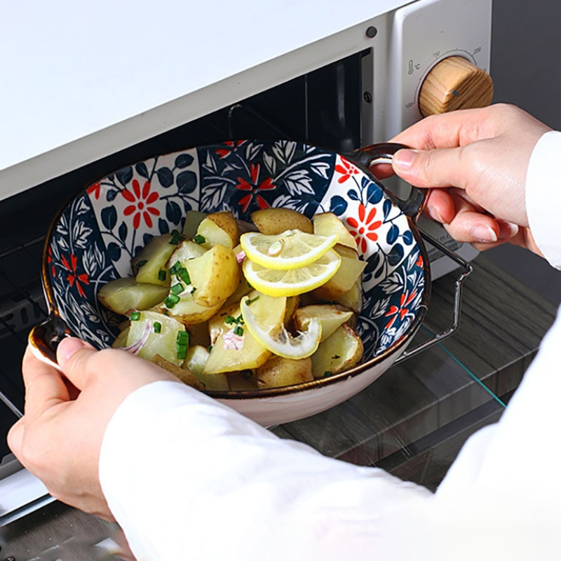 Dishwasher And Microwave Oven Safe Oriental Style Bowl In Farmhouse Design