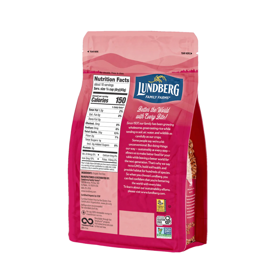 Lundberg Red Jasmine Rice Nutrition Facts Gluten Free Ingredients