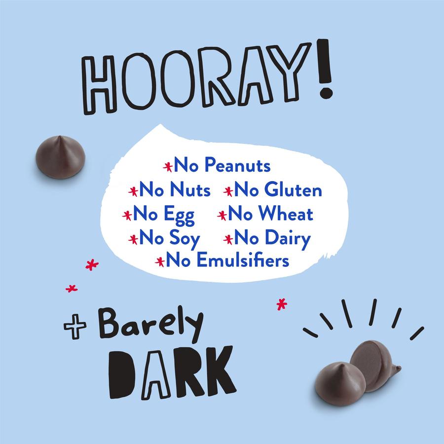 Hooray Pascha Organic Chocolate Chips Semisweet Vegan No Peanuts No Nuts No Gluten No Egg No Wheat No Soy No Dairy No Emulsifiers Barely Dark