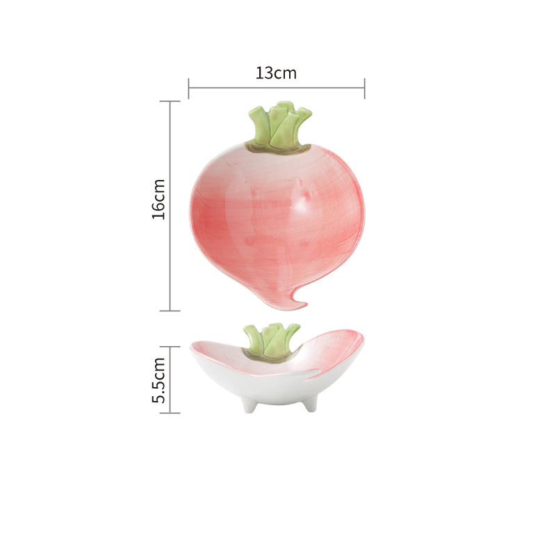 Ceramic Turnip Vegetable Shaped Decorative Pottery Serveware