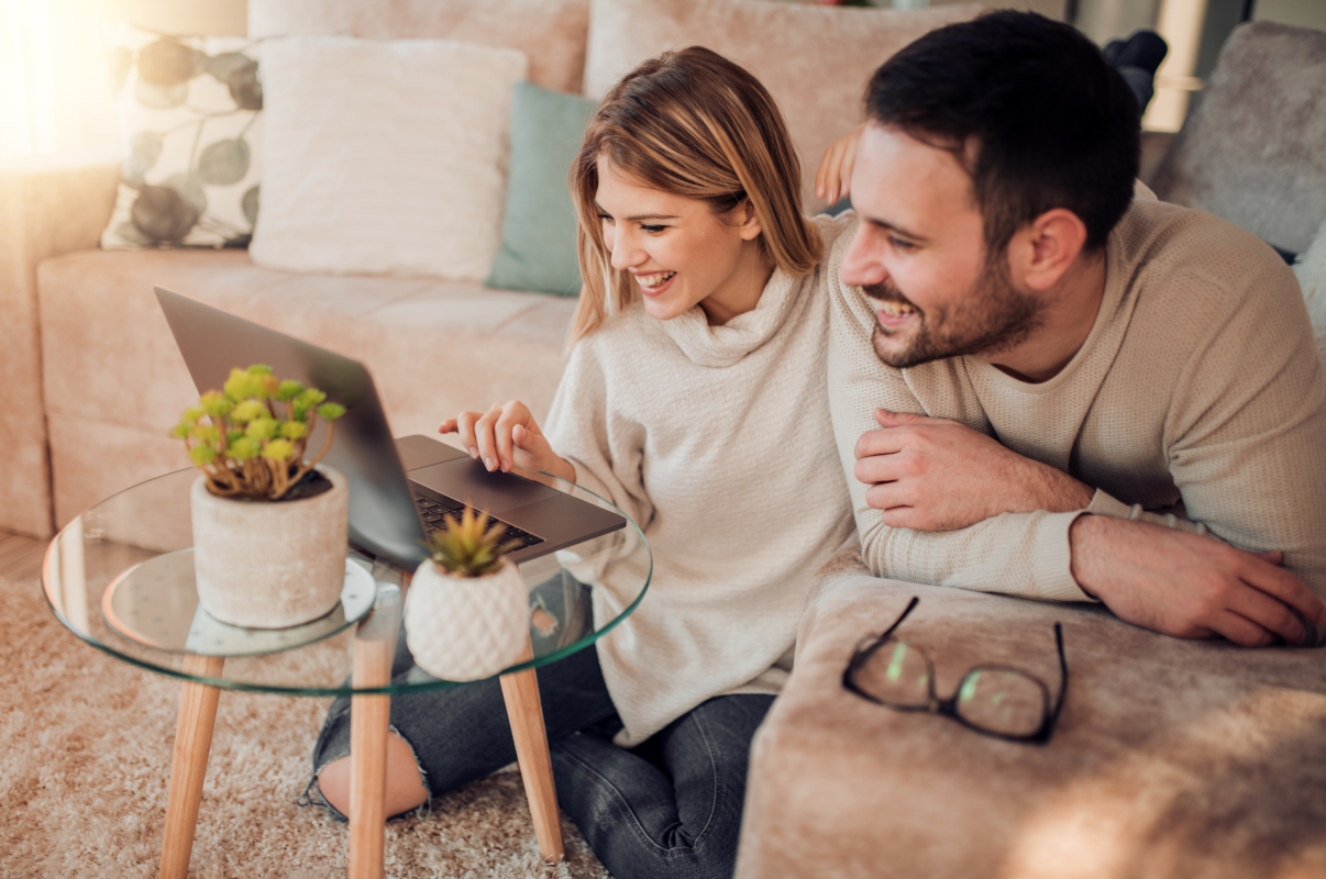 Couple Enjoying Shopping Terra Powders Online